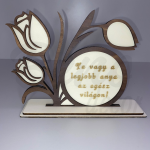 Anyák napi tábla tulipánnal