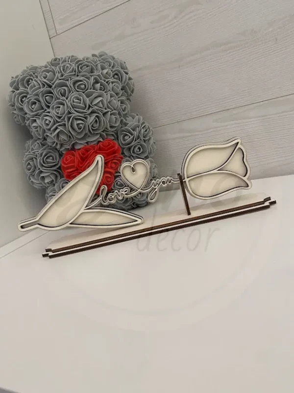 3D-s fekvő tulipán - választható felirat - Image 3