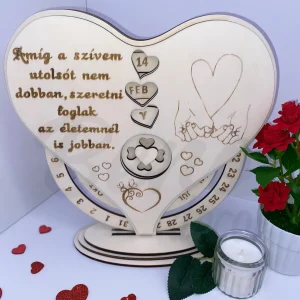 Szív alakú öröknaptár - szöveggel