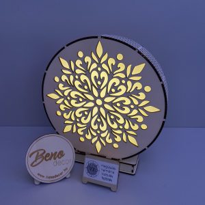 Mandala mintás fa hangulatlámpa dekoráció