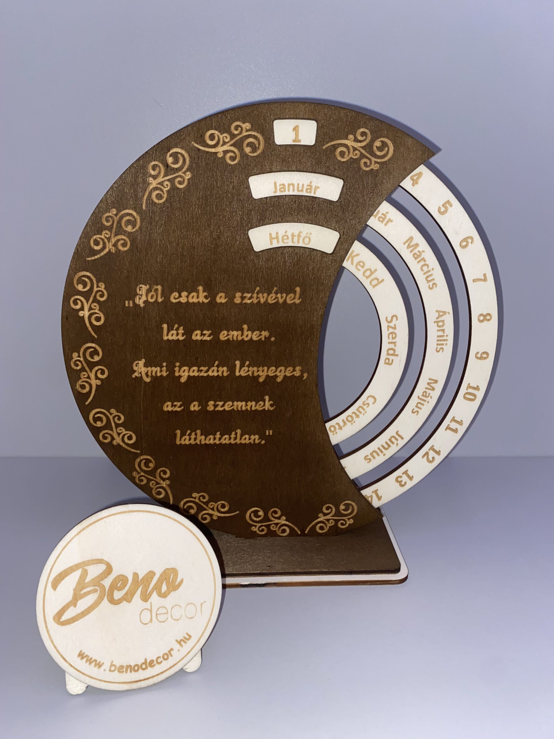 Öröknaptár idézettel – gravírozott naptár egyedi szöveggel
